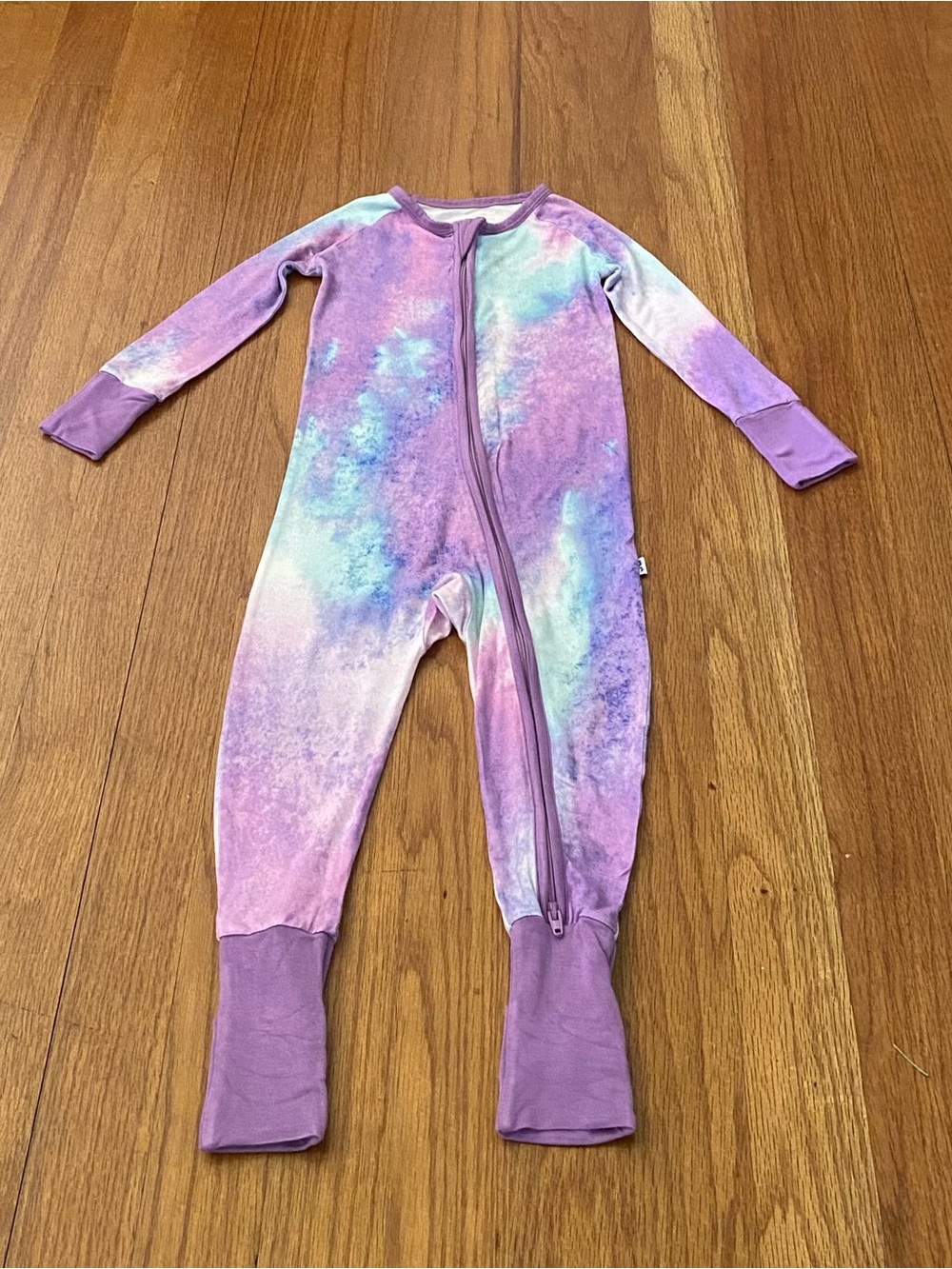 Little Sleepies Purple Tie-Dye Zippered Footie
